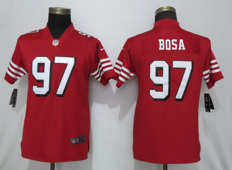 Women San Francisco 49ers #97 Bosa Red Color Rush Vapor Untouchable Nike NFL Jerseys